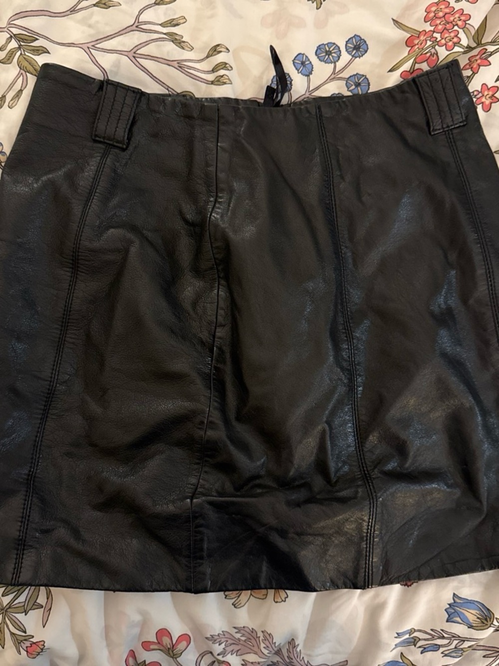 Leather mini skirt